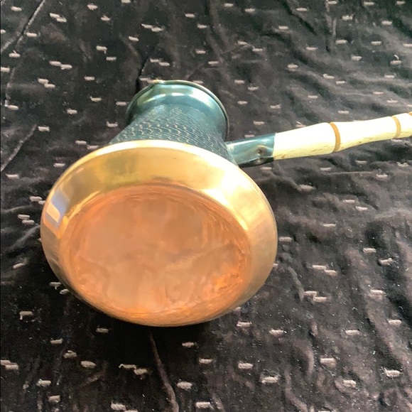 Turkish copper coffee pot w/ wood handle - Picture 4 of 5